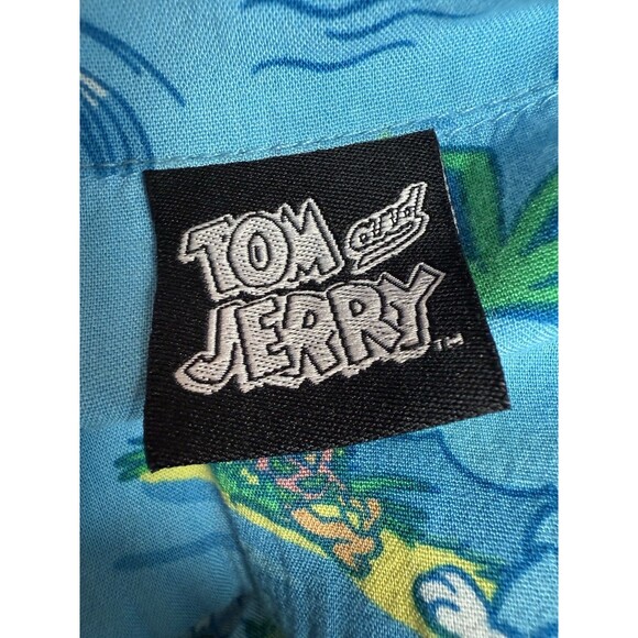 Tom & Jerry Hawaiian Aloha Mens Shirt Rayon Size XL - Picture 6 of 7